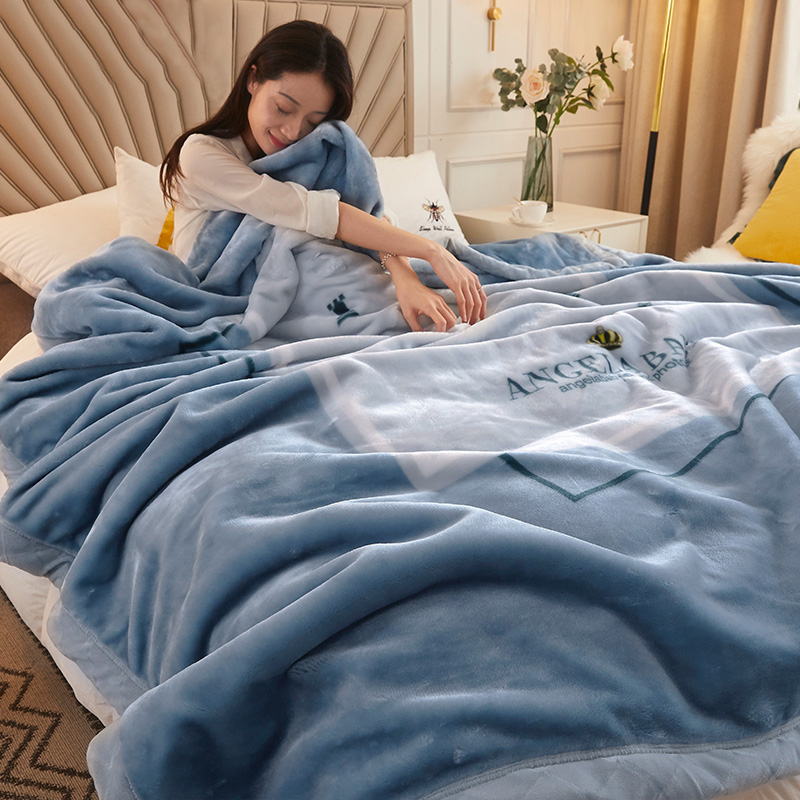 Milk blanket blanket rubbery Lasher household new coral wool blanket thin nap carpet spring and autumn cover