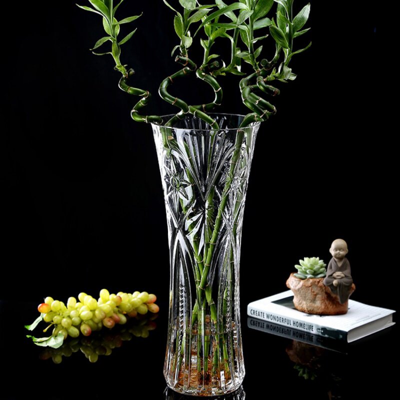 Rich and expensive Bamboo hydropony vase 40 lily special large number floor transparent flower arrangement hydropony glass High vases long branches