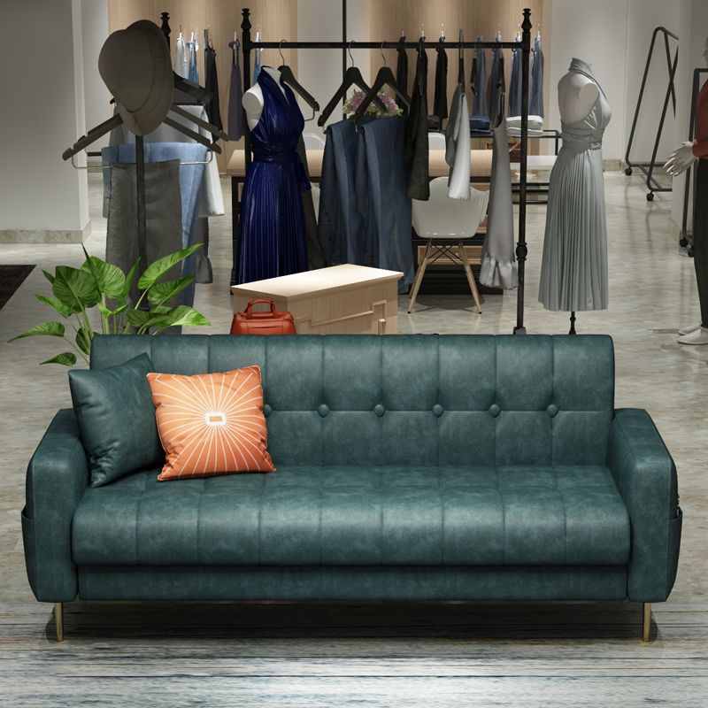 Simple and modern light luxury clothing store sofa technology cloth foldable single sofa bed dual-use office seating area