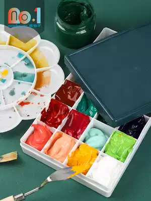 South platinum water powder pigment palette box 24 grid pigment box large and medium 36 grid acrylic paint 48 grid oil painting color grid small mini large capacity canvas folding bucket palette palette palette