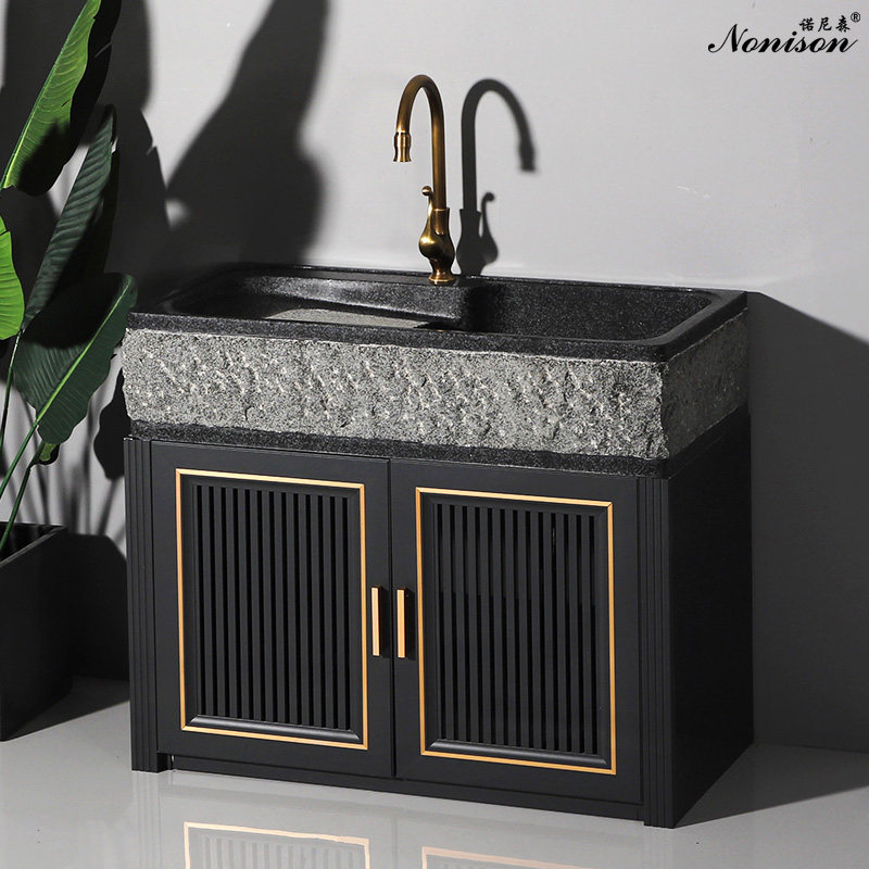 Natural Marble Material Pool Outdoor Stone Laundry Pool Balcony Wash Basin Outdoor Integrated Whole Stone Courtyard Sink