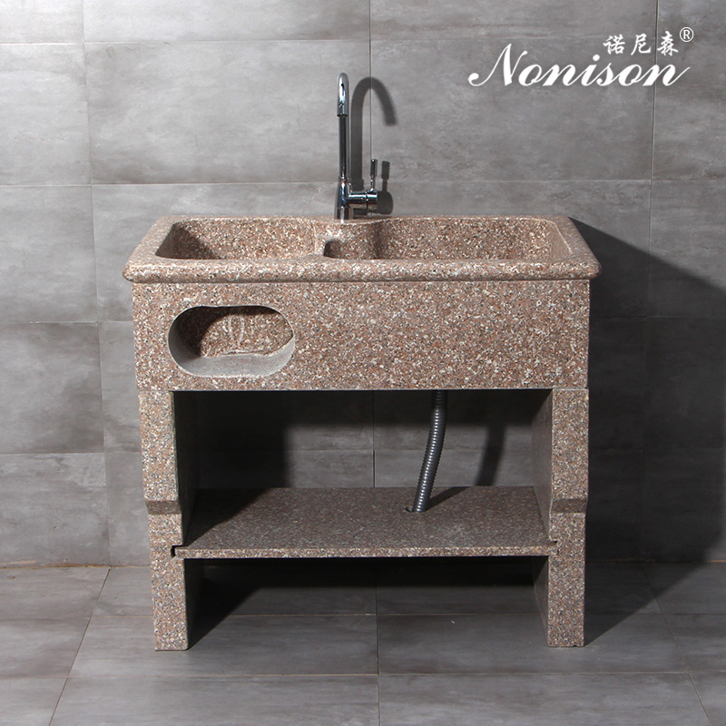 Marble laundry pool with washboard laundry pool Outdoor single and double sinks integrated balcony Household stone laundry tank