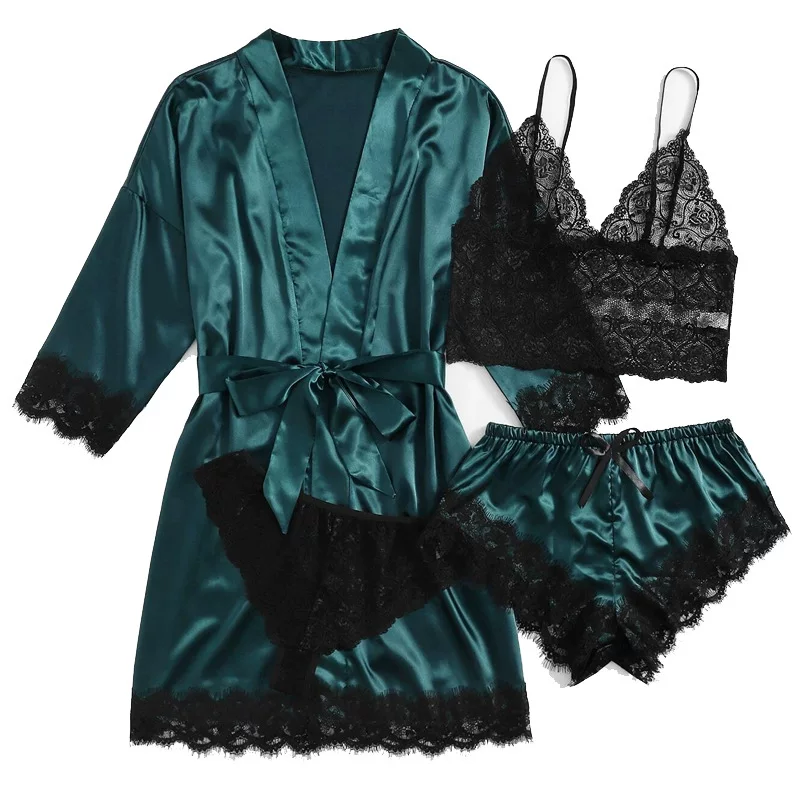 Длиннорукавное домашнее платье у قطر Sexy Four-Piece Home Wear