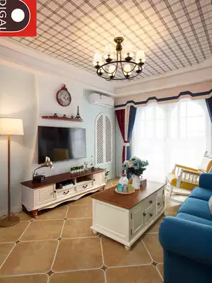 American pastoral antique brick Xiaomei guest dining room floor tile All-ceramic non-slip wear-resistant study bedroom flower tile