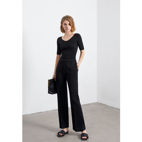 MOLY CHO Костюм, тонкие штаны для отдыха, высокая талия, свободный прямой крой