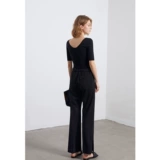 MOLY CHO Костюм, тонкие штаны для отдыха, высокая талия, свободный прямой крой