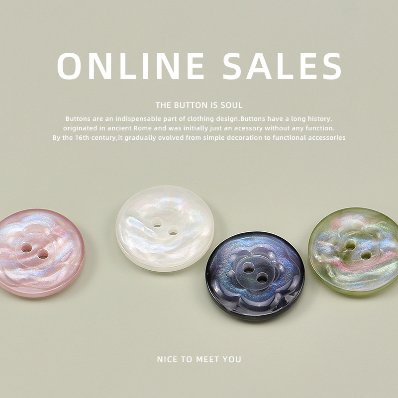 虹色の花柄マンハッタン樹脂製ツーアイボタンシャツカーディガンパジャマセーターDIYアクセサリー衣類ボタン