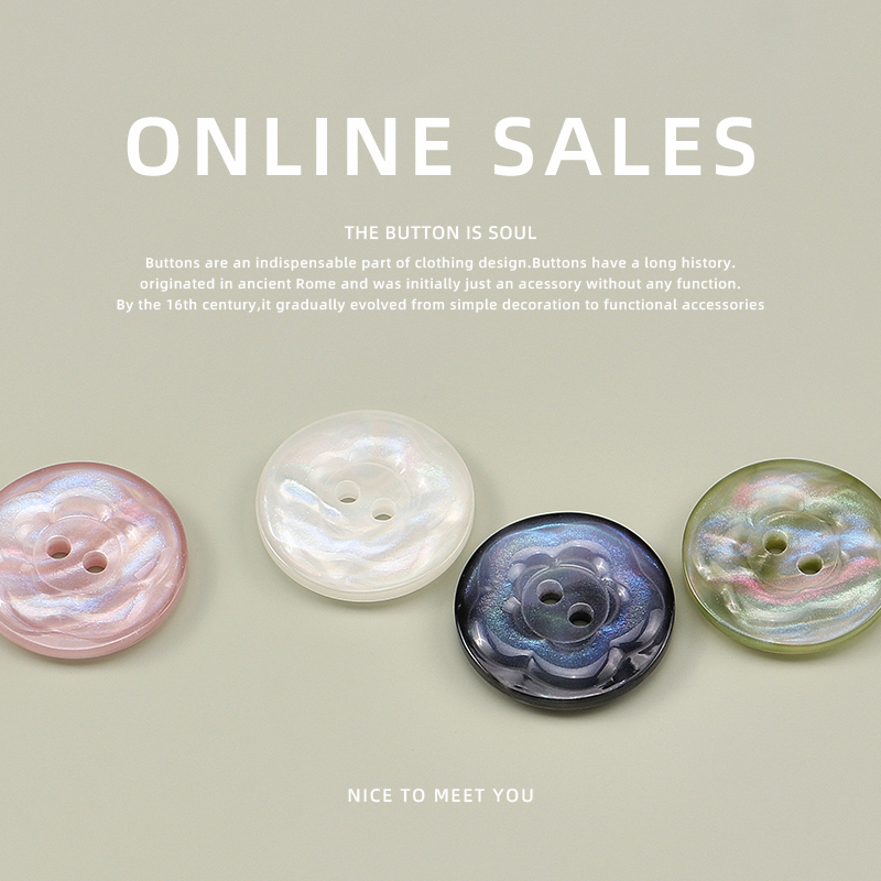 Ambilight Flower Manhattan Resin Two-Eye Button Shirt Cardigan Pajamas Sweater DIY Accessories Clothing Buttons