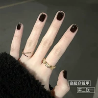 Коричневый черный серебряный мигает французский стиль