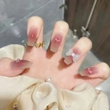 Летние короткие полупрозрачные наклейки для ногтей для маникюра для ногтей, готовый продукт, коллекция 2023, новая коллекция, средней длины, французский стиль