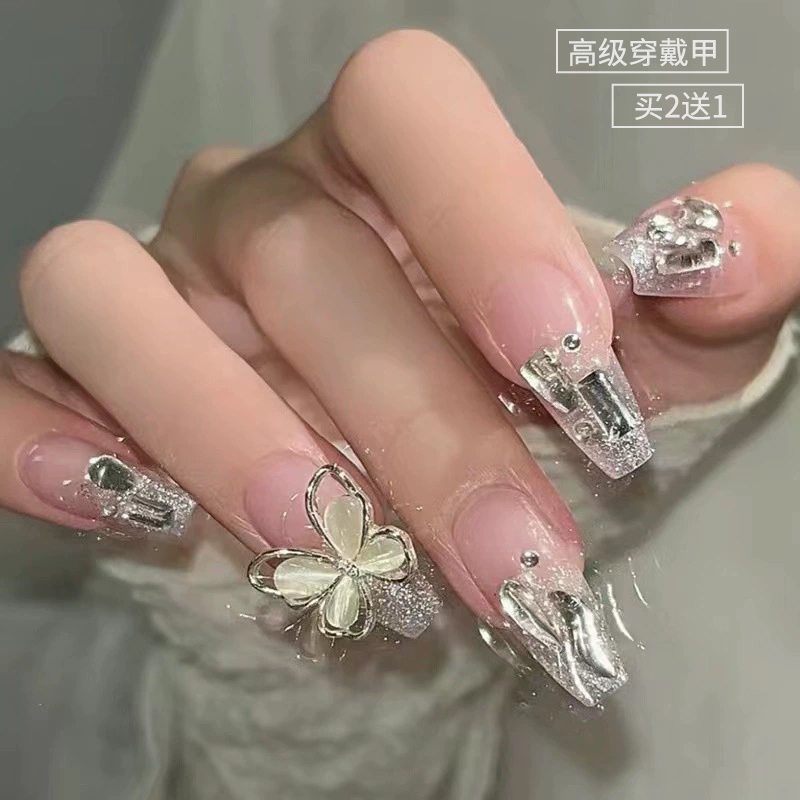 Autumn and Winter Wearable Nails 2025 New Short Style Nail Patches High-End Fake Nail Stickers Set Complete Set Autumn and Winter Wearable Nails 2025 New Short Style Nail Patches High-End Fake Nail Stickers Set Complete Set