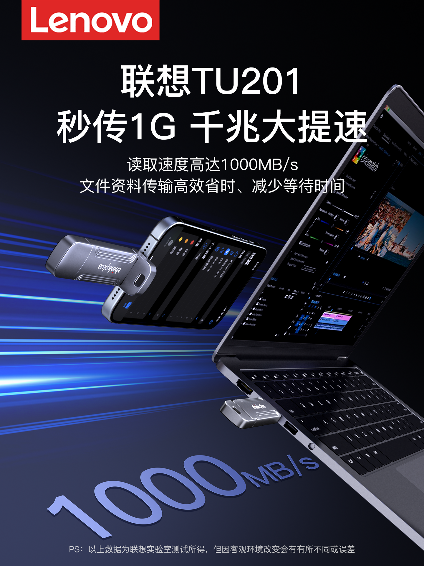 Lenovo High-Speed Solid-State USB Flash Drive Typec Dual-Interface Mobile Phone and Computer Dual-Use Official Large-Capacity 1t USB Flash Drive Genuine 2t