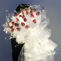 Litchi bouquet material Valentines Day trembles Net red diy strawberry lollipop bouquet material packaging set creative