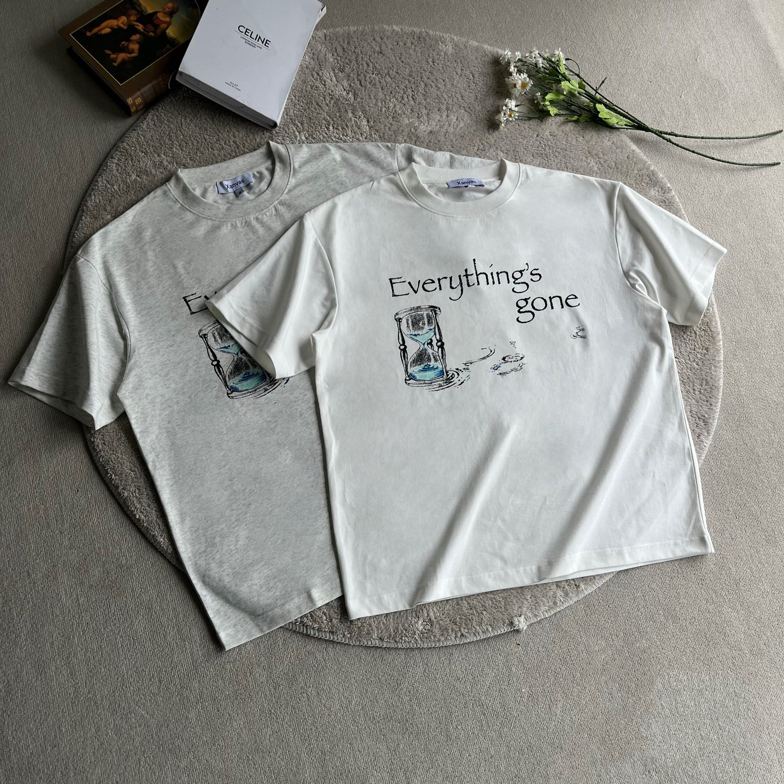 Xanvas「Everything's gone」标语时间流逝沙漏印花索罗娜短袖t恤