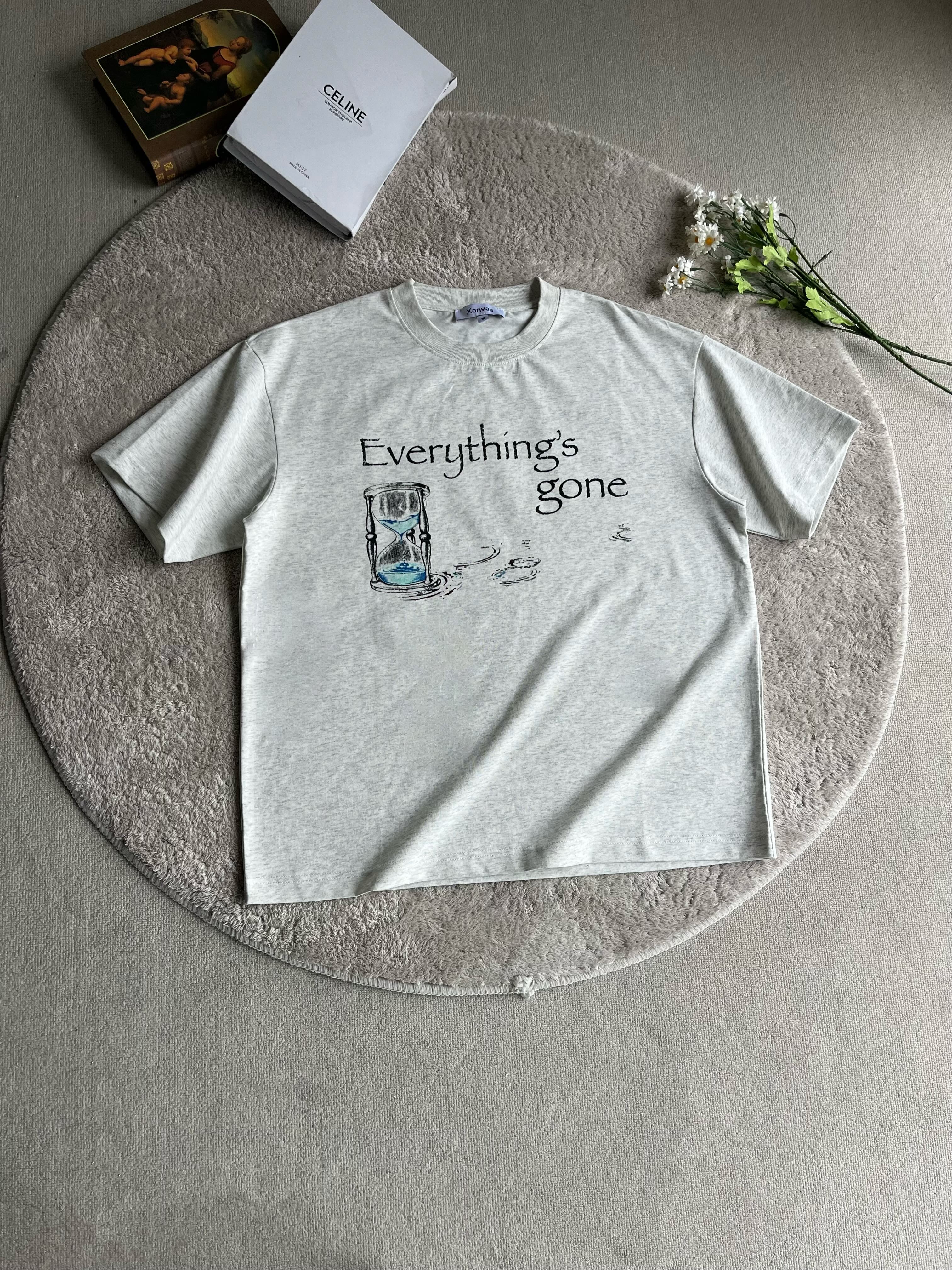 Xanvas「Everything's gone」标语时间流逝沙漏印花索罗娜短袖t恤