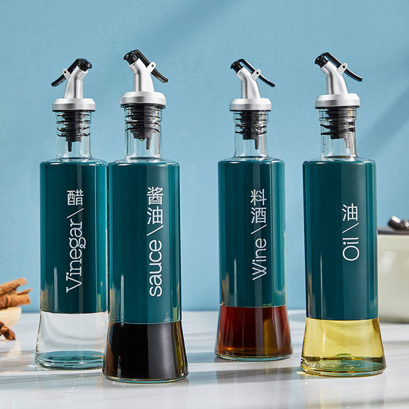 Stainless Steel Glass Oil Pot Dust-Proof Oil Leak Tank Oil Bottle Kitchen Supplies Sauce Bottle Soy Sauce Pot Oil Vinegar Jar Sauce Bottle Sauce
