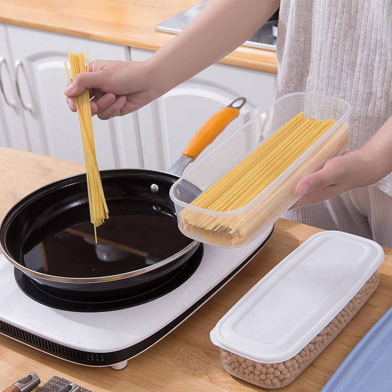 (Noodle Containing box) Plastic rectangular noodle case sealed fridge hanging noodles grocery storage box moisture-proof and anti-insect
