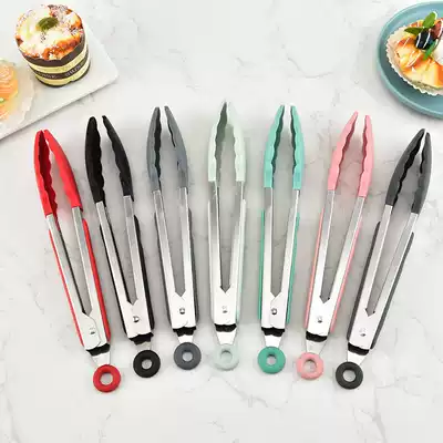 Stainless steel silicone food clip barbecue clip 9 inch stainless steel plum silicone head food clip bag snack clip spot