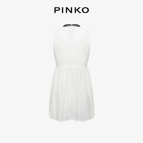 PINKO Летнее белое платье без рукавов, оверсайз