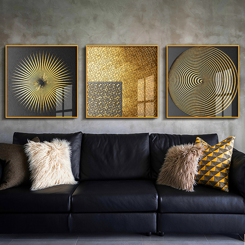 Living room triple decoration painting modern minimal abstract sofa background wall restaurant bedroom bedroom painting