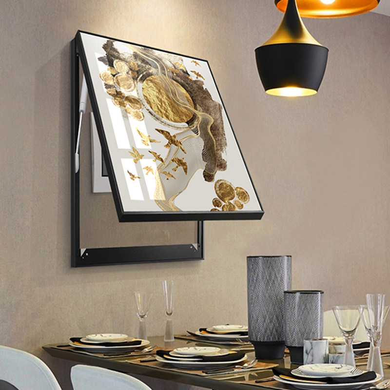 Light luxury meter box decorative painting punch-free shielding box distribution box Nordic crystal porcelain painting empty open weak electric box switch box