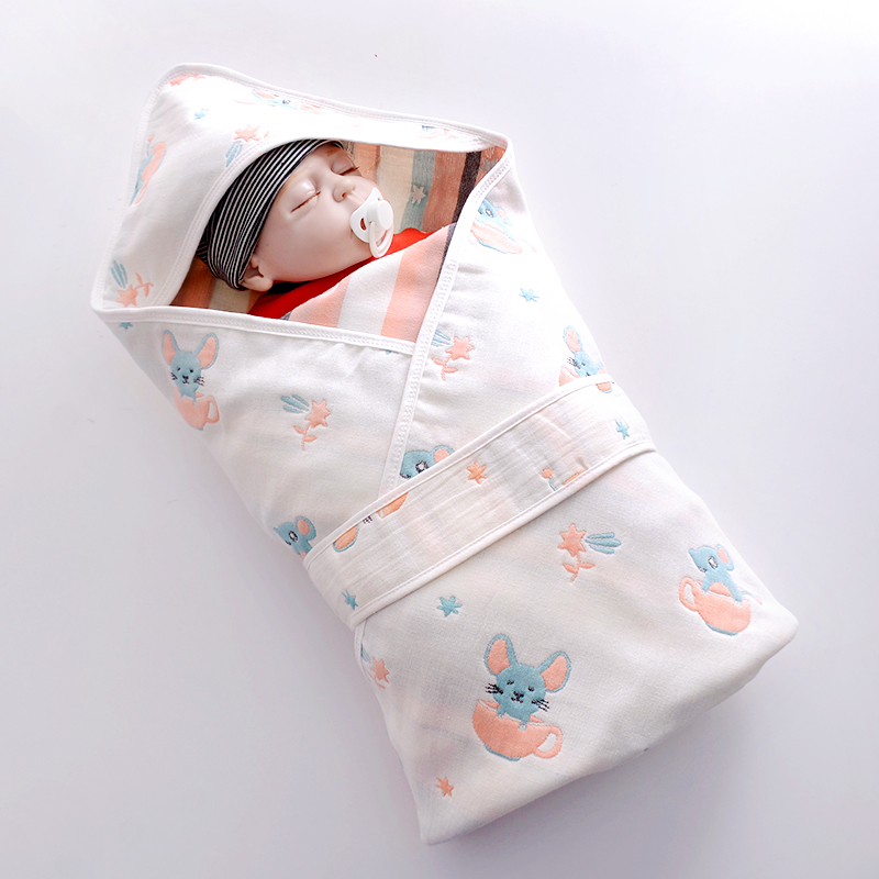 Newborn baby hugging room wrapper newborn spring and autumn cotton gauze baby anti-jump bag summer thin