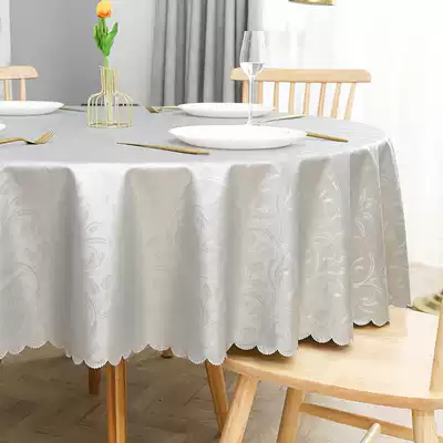 White light luxury tea table table table cloth light luxury wind waterproof oil-proof disposable round table cloth plastic leather table mat pvc