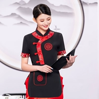 Черный фартук, короткий рукав