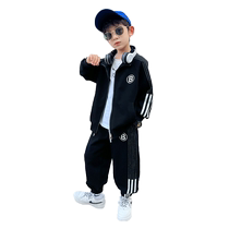 Boy Spring Autumn Loaded With Collar Zip-Shirt Jacket Sports Suit Ruffled Boy Casual Clothes Childrens Korean Version Wave Cool