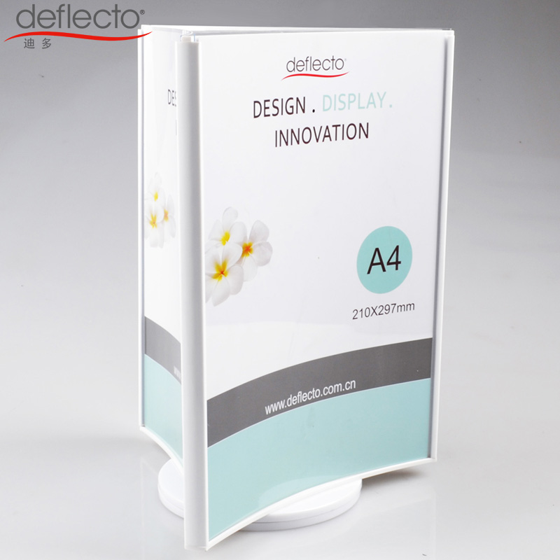 Upscale A4 on three sides Rotating Wine Water Card Display Cards White Price Menu Table Cards Standcard Placards Cards