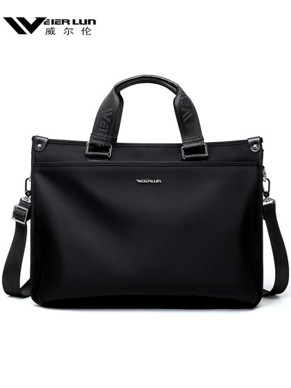 大容量商务手提包男款公文包文件包电脑包包单肩包男士斜挎包男包
