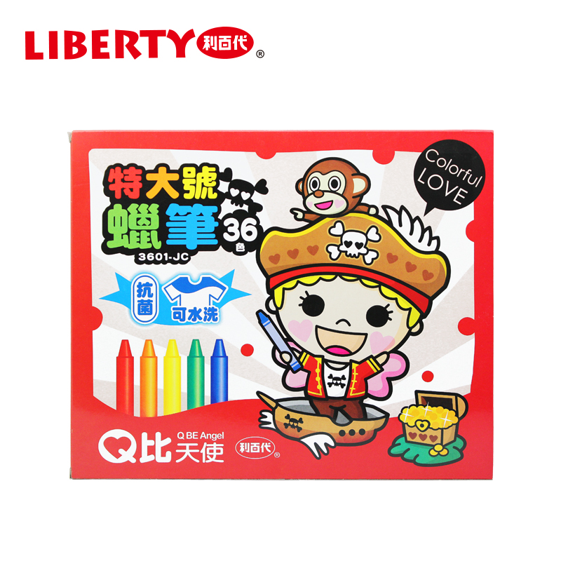 Taiwan LIBERTY Li Bai Dai q than angel washable extra large crayon children's coloring crayon oil painting stick kindergarten painting graffiti painting pen 36 color 3601-JC