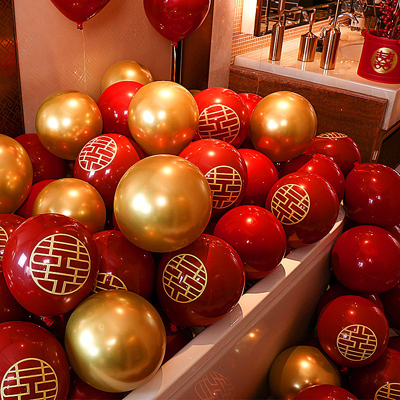 Wedding balloon decoration wedding room thickening gem garnet balloon wedding wedding scene layout supplies Daquan