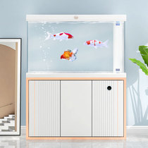 Minjiang fish tank living room floor home large 2021 new small bottom filter super white filter aquarium partition