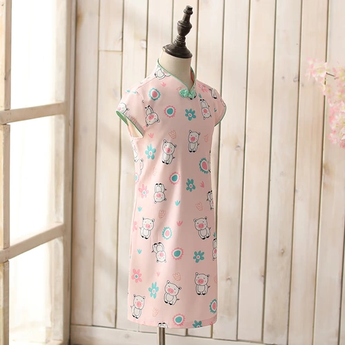 琦芯 Летнее ципао, ханьфу, наряд маленькой принцессы, детский костюм, платье, китайский стиль