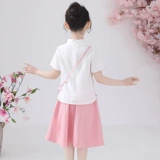 Детское ханьфу, летняя юбка, комплект, ципао, китайский стиль, в западном стиле