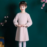 琦芯 Пуховик, детский комплект, ципао, увеличенная толщина, китайский стиль, в западном стиле