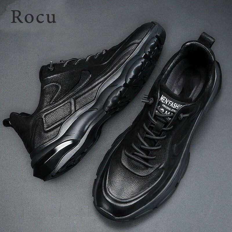 Rocu men's shoes 2020 new autumn sports tide shoes all bull skin daddy shoes real leather boots for men and leisure