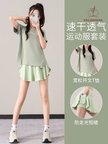 VALINGNSL sports suit womens tennis badminton suit fitness suit morning running suit fashionable high-end yoga suit