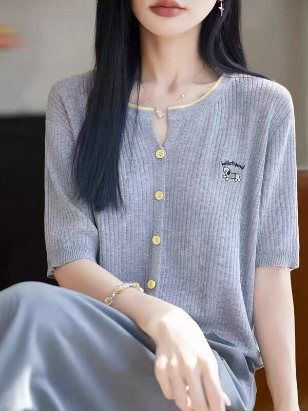6.17 2776 Dachshund Silk Wool Cardigan