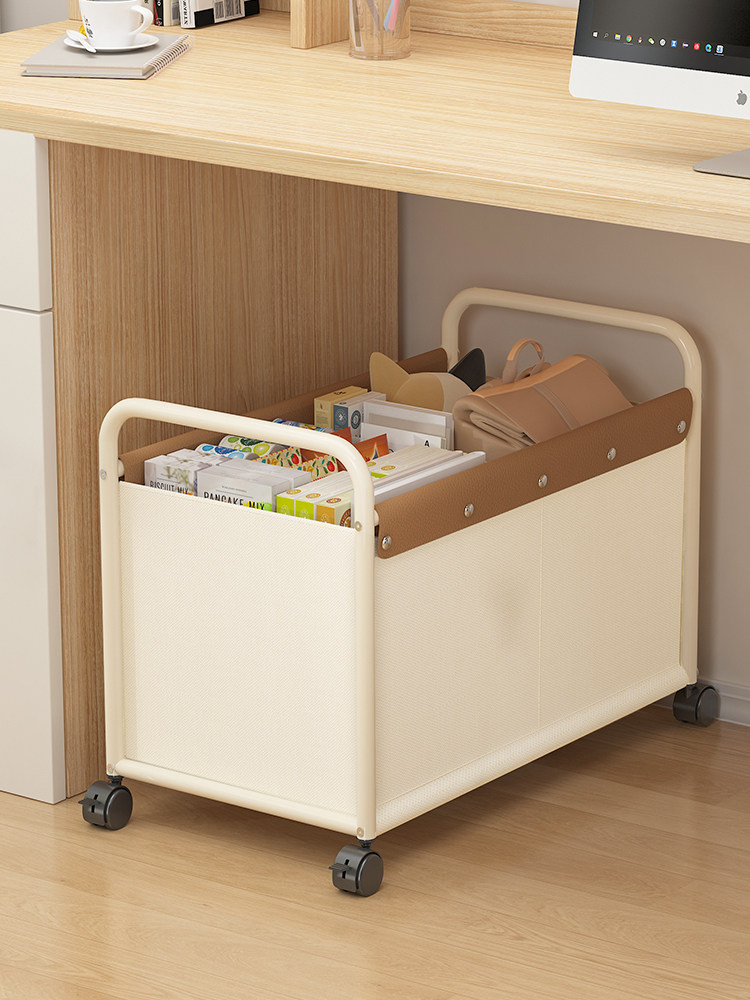 Under-Desk Snack Storage Box, Large Capacity, Movable Backpack Storage Rack, Small Cart, Household Organizing Tool, Storage Basket