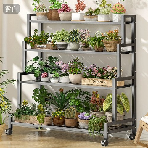 Балконная полка для цветов в гостиной, напольная, кронштейн для цветочного горшка, уличная стойка для хранения во дворе, сочная железная многослойная витрина