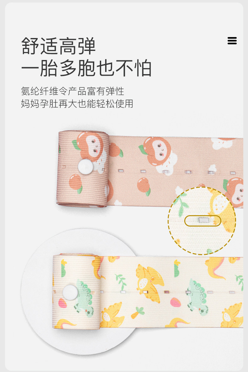 胎心监护带孕妇专用产检监测仪绑带托腹带孕晚期通用型胎监带2条 — 5