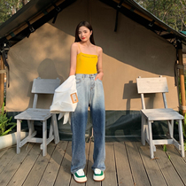 MUJINLU yellow harness vest female summer slim fit 2022 Korean design sensation with a straight shoulder slapped bottom jacket