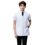 Белый халат, униформа врача, тонкий лонгслив, короткий комбинезон, короткий рукав