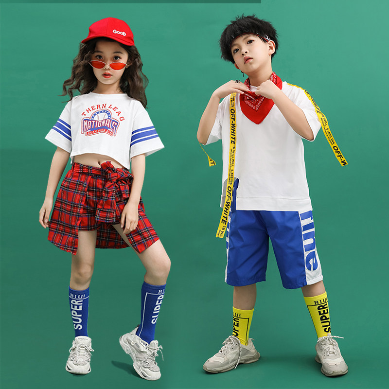 Children's Day Children's Day Performance Costume Girls Jazz Dance Costume Show Navel Hip-hop Suit Boys Hip Hop Trendy Handsome