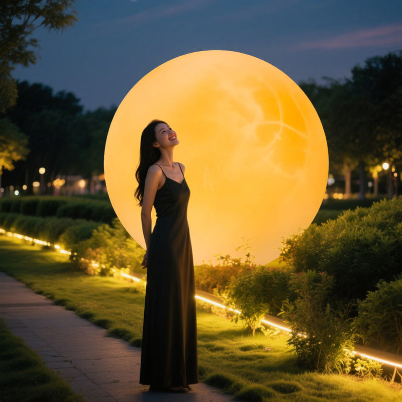Large 1235m Moon Lamp Outdoor Solar Ground Plug-In Moon Lamp for Outdoor Landscaping and Decoration Luminous Ball Lamp