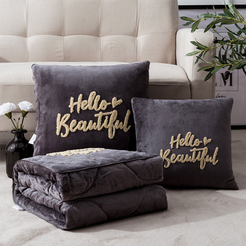 Pillow small quilt dual use cushion blanket office sleeping on pillow car in the car with folding pillow