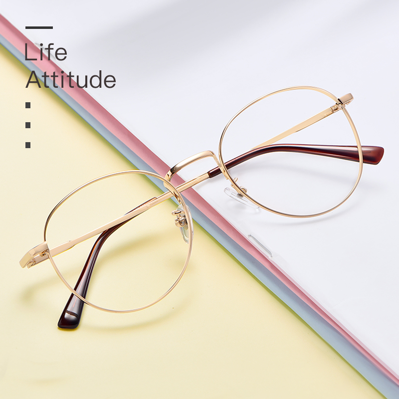 Myopia glasses women can be equipped with degree finished products 100 150 200 300 degrees retro full frame myopia men tide