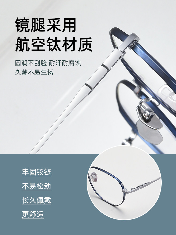 Professional Online Prescription Glasses for Men, Available with Prescription Lenses, Ultra-Light Pure Titanium Retro Polygonal Eyeglass Frames for Women